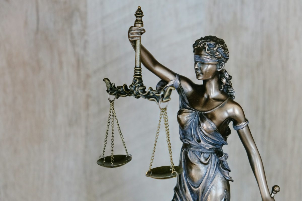 A statue of Lady Justice holding scales