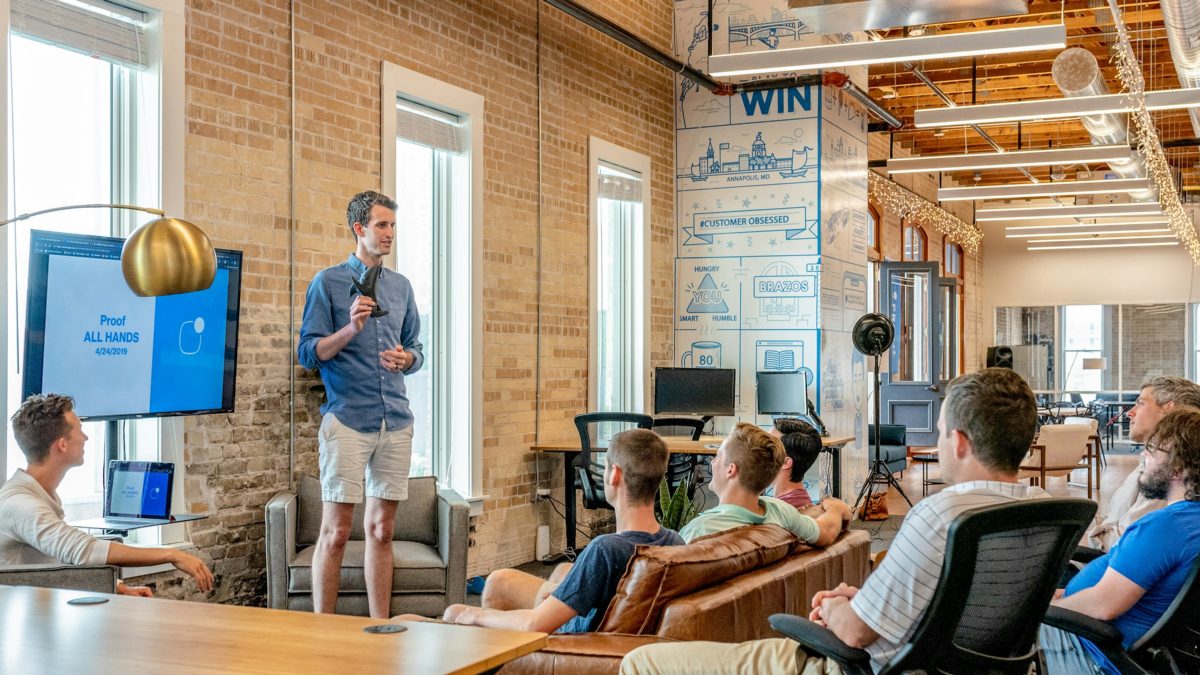 A hiring team in a meeting